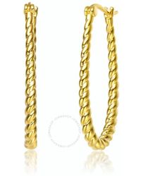 Rachel Glauber - 14k Gold Plated "u" Large Hoop Earrings - Lyst