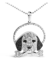 Haus of Brilliance - 925 Sterling 1/4 Cttw And Diamond Beagle Dog And Bone Pendant Necklace - Lyst