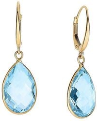 Tresorra - 14K Topaz Pear Drop Earrings - Lyst