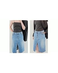 Stella McCartney - Falabella Chain Denim Skirt - Lyst