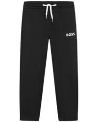 BOSS - Drawstring Waist Cotton Blend Joggers - Lyst
