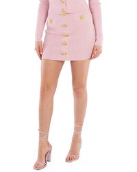 Balmain - High-Waist Knitted Miniskirt - Lyst