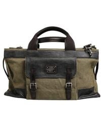 Dolce & Gabbana - Dolce & Gabbana Two-Tone Canvas And Leather Shoulder Bag - Lyst