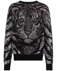 Roberto Cavalli - Intarsia Tiger Head Sweater - Lyst