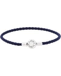 PANDORA - Moments Round Clasp Braided Leather Bracelet - Lyst