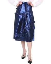 Burberry - Ruffle Detail Lamé Skirt - Lyst