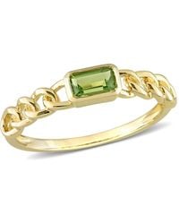 Amour - 1/3 Ct Tgw Octagon Peridot Link Ring - Lyst