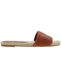 Tory Burch - Monogram Espadrille Flat Slides - Lyst