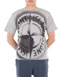 Stone Island - Cotton Jersey Gradient Compass Print T-Shirt - Lyst