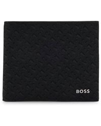 BOSS - Perforated Monogram Motif Billfold Wallet - Lyst