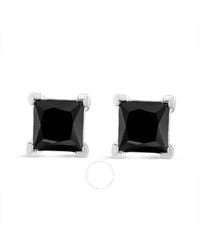 Haus of Brilliance - .925 Sterling Silver 2 Carat Tdw Black Diamond Screw-back 4-prong Classic Stud Earrings - Lyst