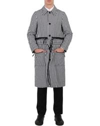 Burberry - Pattern Gingham Technical Wool Loop-Back Car Coat, Brand Size 44 (Us - Lyst