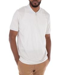 BOSS - Short-Sleeved Zip-Placket Polo Shirt - Lyst