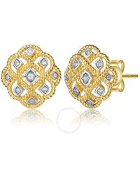 Rachel Glauber - 14k Gold Plated And Cubic Zirconia Stud Earrings - Lyst