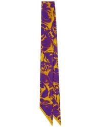 Burberry - Rose-Print Silk Scarf - Lyst
