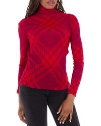 Burberry - Plaid-Check Rib-Knit Jumper - Lyst