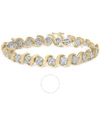 Haus of Brilliance - 10k Gold 4.00 Cttw Round-cut Diamond Floral Link 7.5" Bracelet - Lyst