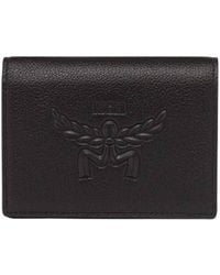 MCM - Embossed Logo Leather Mini Himmel Snap Wallet - Lyst