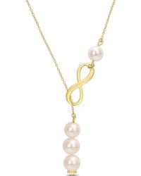 Amour - 8-9Mm Cultured Freshwater Pearl Infinity Lariat Necklace - Lyst