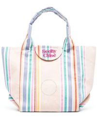 See By Chloé - Laetizia Striped Tote Bag - Lyst