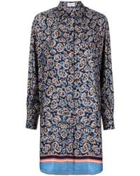 Ferragamo - Floral-Print Oversized Silk Shirt - Lyst
