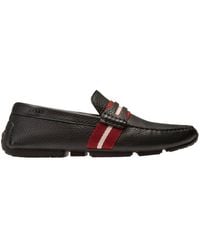 Bally - Peitro Stripe Detail Leather Loafers, Brand Size 6.5 Us - Lyst