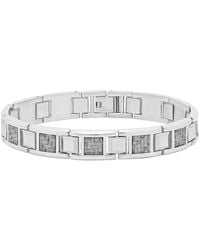 Robert Alton - Stainless Steel & Tungsten Carbon Fiber Link Bracelet - Lyst