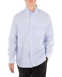 Versace - Striped Barocco Sea Print Shirt - Lyst