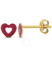 Amour - Heart Enamel Stud Earrings - Lyst