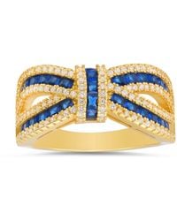 Kylie Harper - 14K Over Sapphire Cz Love Knot Ring - Lyst