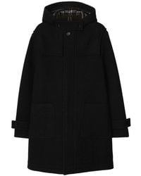 Burberry - Single-Breasted Wool Duffle Coat, Brand Size 48 Us - Lyst