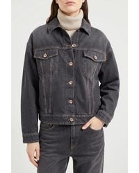 Brunello Cucinelli - Denim Boxy Jacket, Brand Size 42 (Us - Lyst