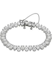 Swarovski - Millenia Rhodium Plated Pear Cut Millenia Bracelet - Lyst