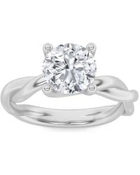 Mure And Co - 1.5Ctw Round Shaped Lab Grown Diamond (F/Vs) Twisted Shank Solitaire Engagement Ring - Lyst