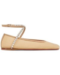 AMINA MUADDI - Crystals Ane Mesh Ballet Flats - Lyst