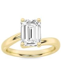Mure And Co - 2Ctw Emerald Shaped Lab Grown Diamond (F/Vs) Bypass Shank Engagement Ring - Lyst