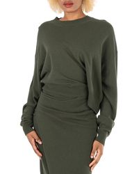 KENZO - Ladies Dark Khaki Asymmetric Hem Knit Jumper - Lyst