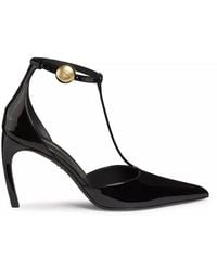 Ferragamo - Odette 85 Mm Patent Leather T-Strap Pumps, Size 10 - Lyst