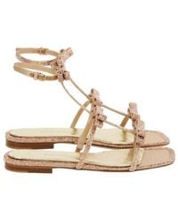 Ferragamo - Bow Crystal Embellished Sandals - Lyst