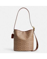 COACH - Signature Canvas Bleecker Bucket Bag - Lyst