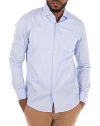 BOSS - Long Sleeve Cotton Shirt, Brand Size 40 Neck - Lyst