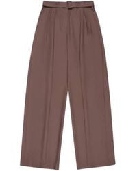 Bally - Wool-Silk Wide-Leg Belted Pants, Brand Size 40 Us - Lyst