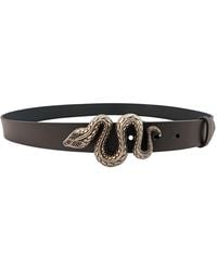 Roberto Cavalli - Adjustable Gange Serpente Leather Belt, Cm - Lyst
