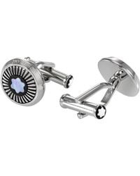 Montblanc - Iconic Round Star Cufflinks Mother Of Pearl Rays - Lyst