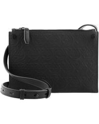 Ferragamo - Salvatore Gancini Embossed Leather Crossbody - Lyst