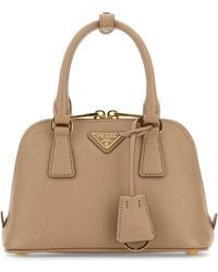 Prada - Beige Leather Handbag - Lyst
