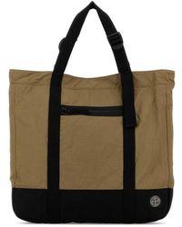 Stone Island - Khaki Canvas Shopping Bag Militarygreen Borse A Mano - Lyst