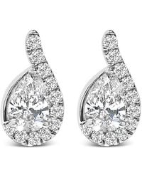 Haus of Brilliance - 14K 5/8 Cttw Lab Grown Diamond Tear Drop Halo Stud Earring - Lyst