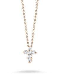 Roberto Coin - 18k Re Gold Tiny Treasures Diamond Baby Crs Pendant - Lyst