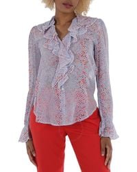 See By Chloé - Floral Print Ruffle Blouse - Lyst
